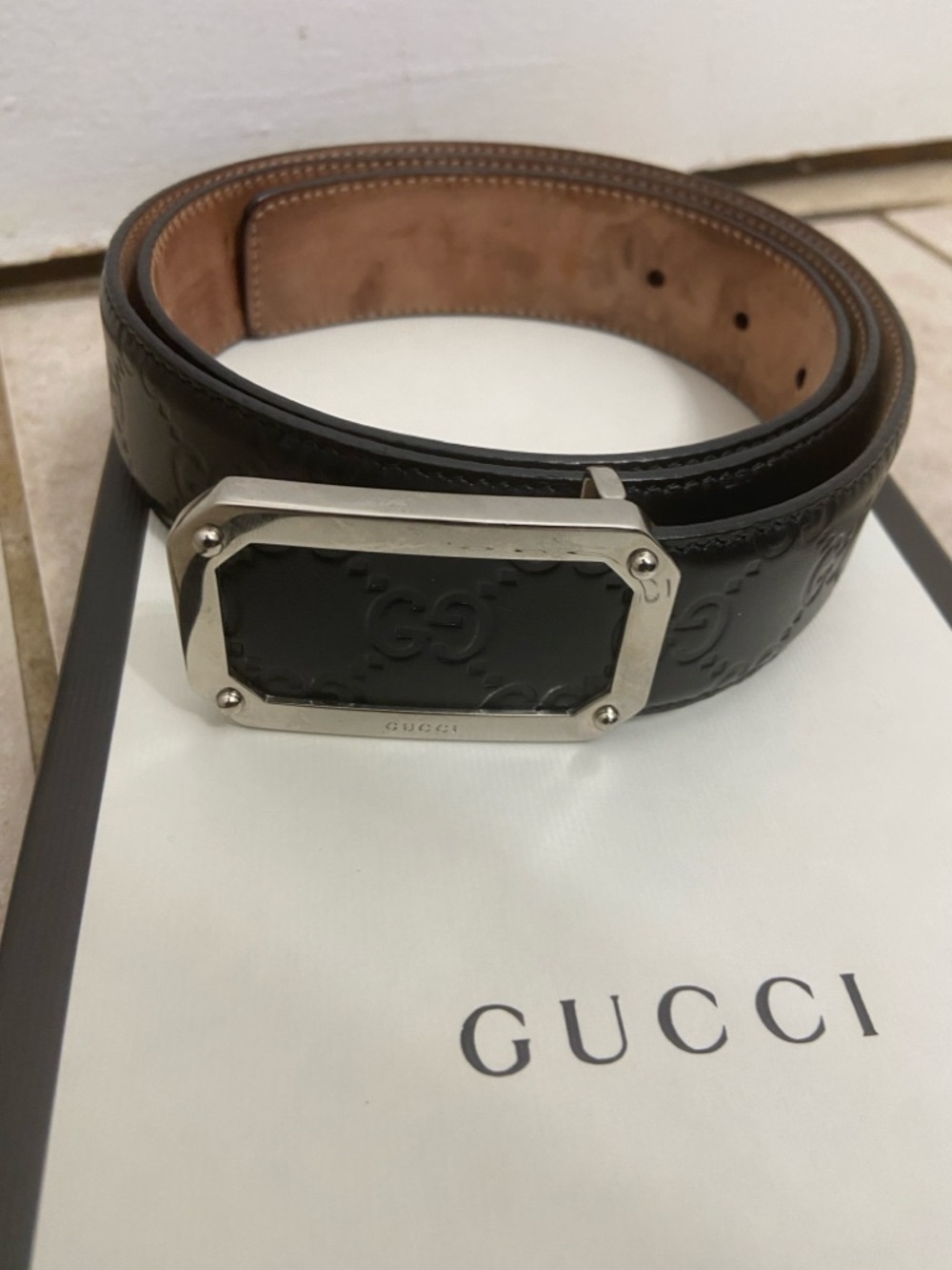 GUCCI Men’s Black Leather Belt
